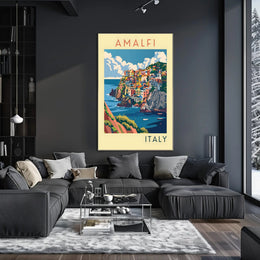 Amalfi Coast Illustration Poster