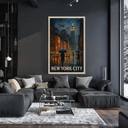 New York City A Rainy Evening Poster