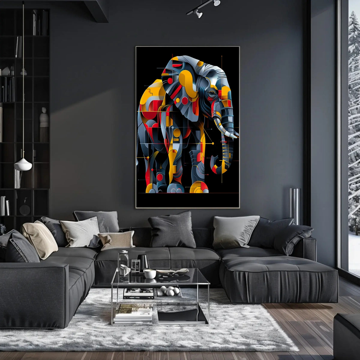 Geometric Elephant Art Poster