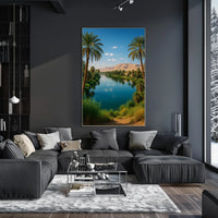 Serene Riverside Oasis Poster