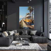 Coastal Train Journey Poster