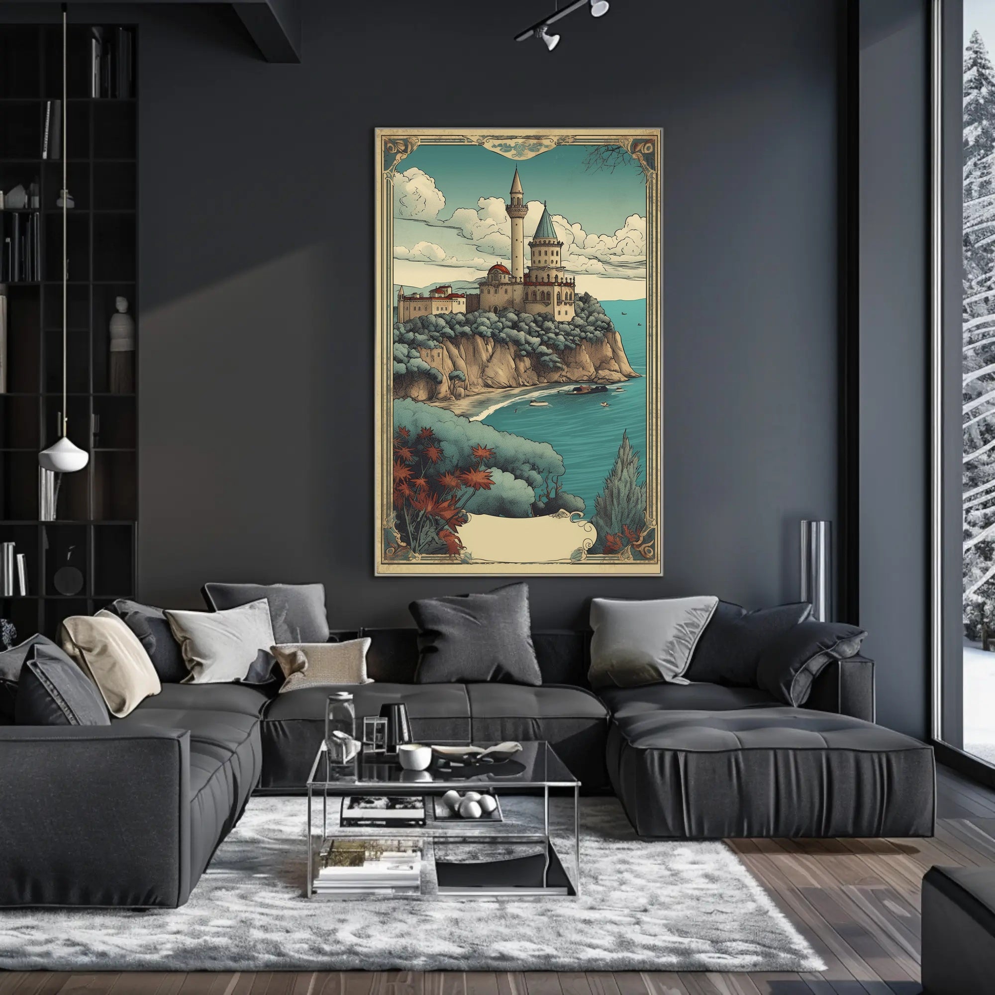 Enchanted Coastal Castle Poster