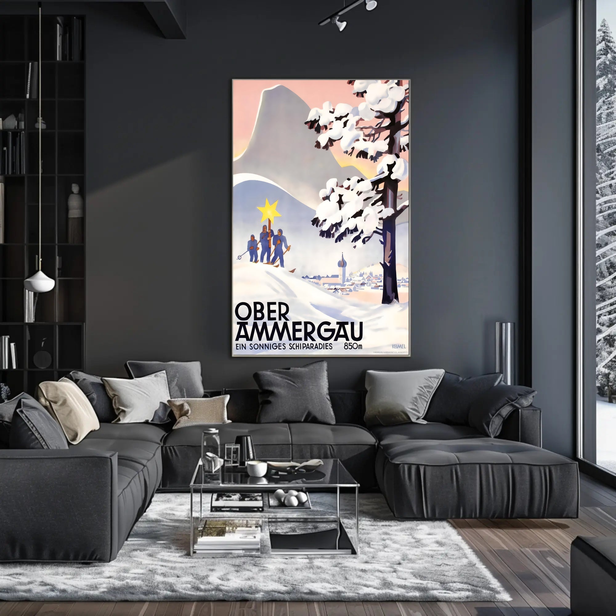 Oberammergau Ski Paradise Poster PosterGoat