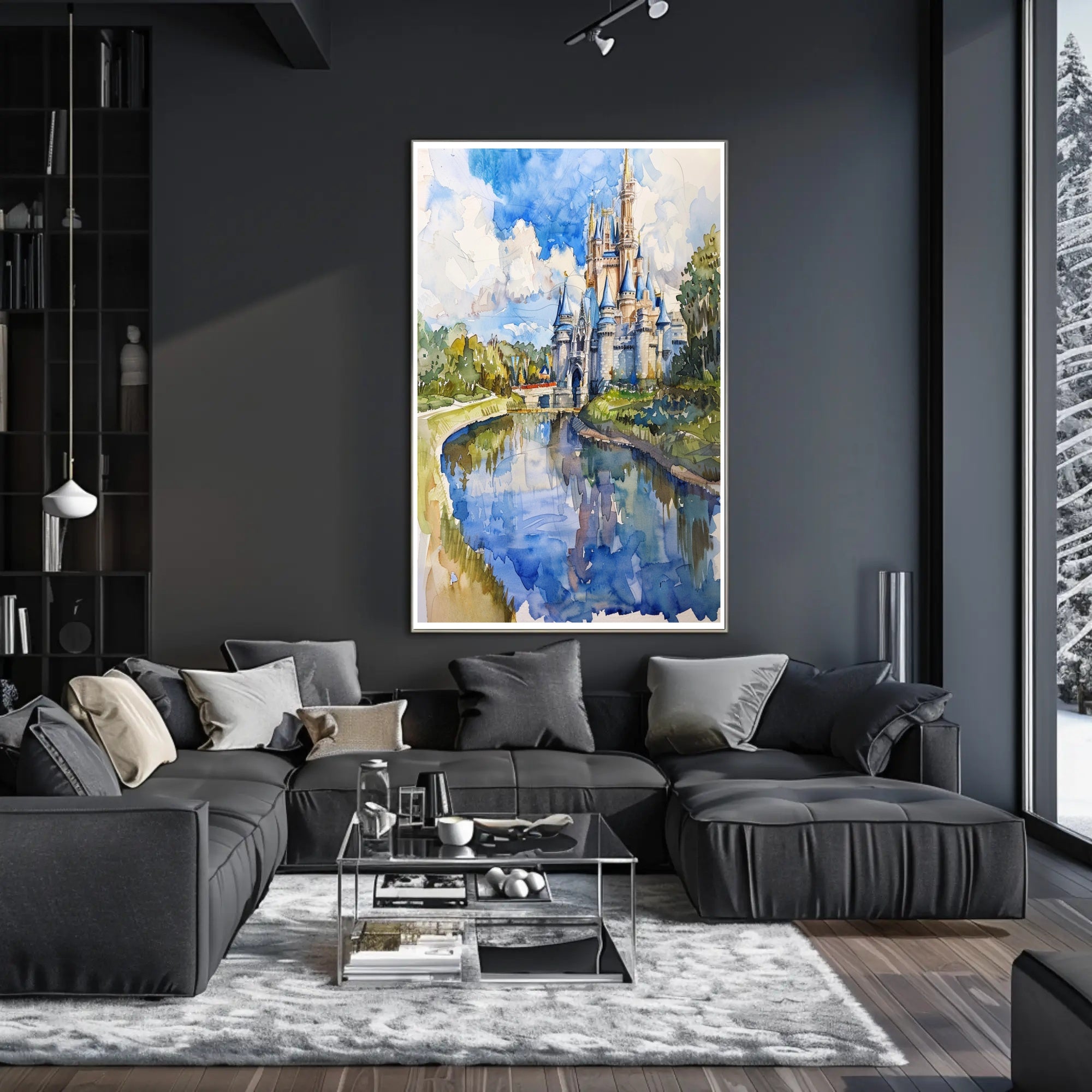 Enchanted Castle Reflection Poster PosterGoat