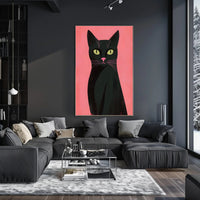 Black Cat Poster Mysterious Modern Wall Art