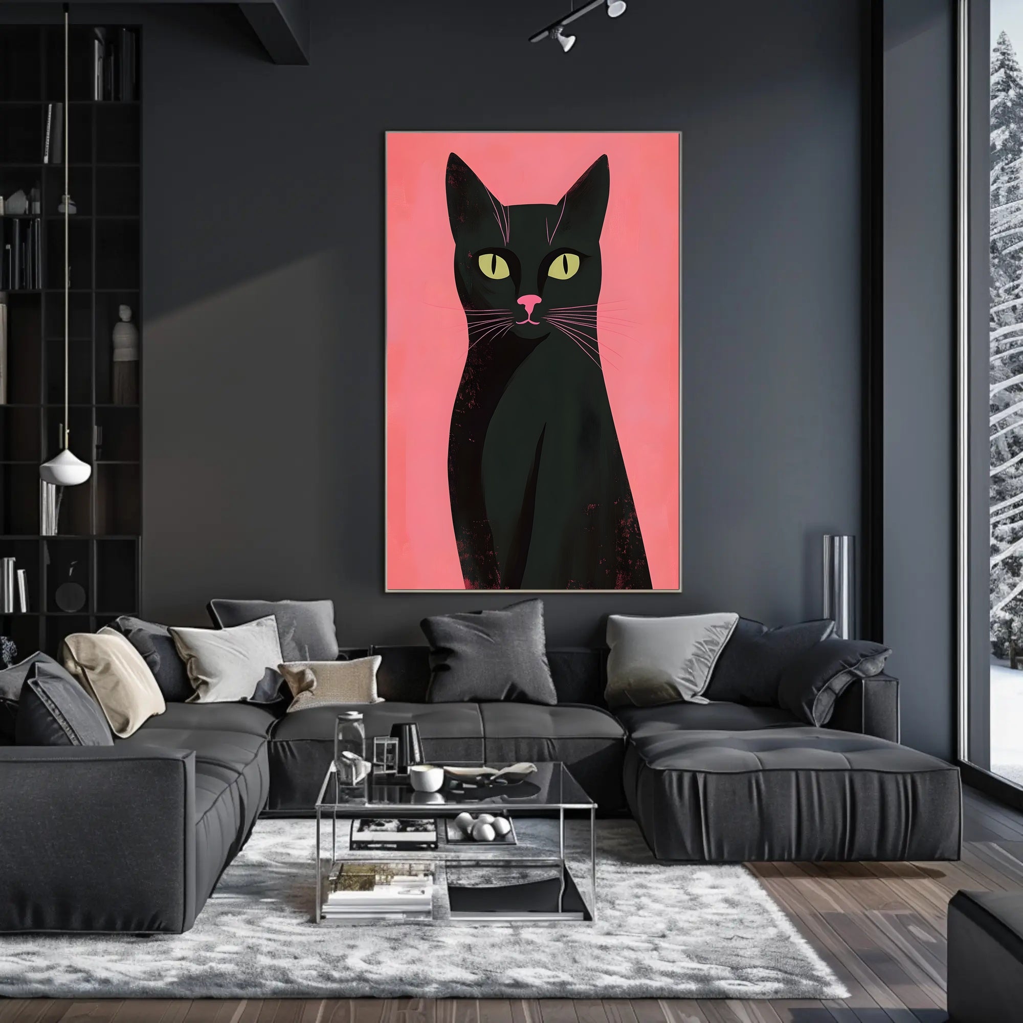 Black Cat Poster Mysterious Modern Wall Art