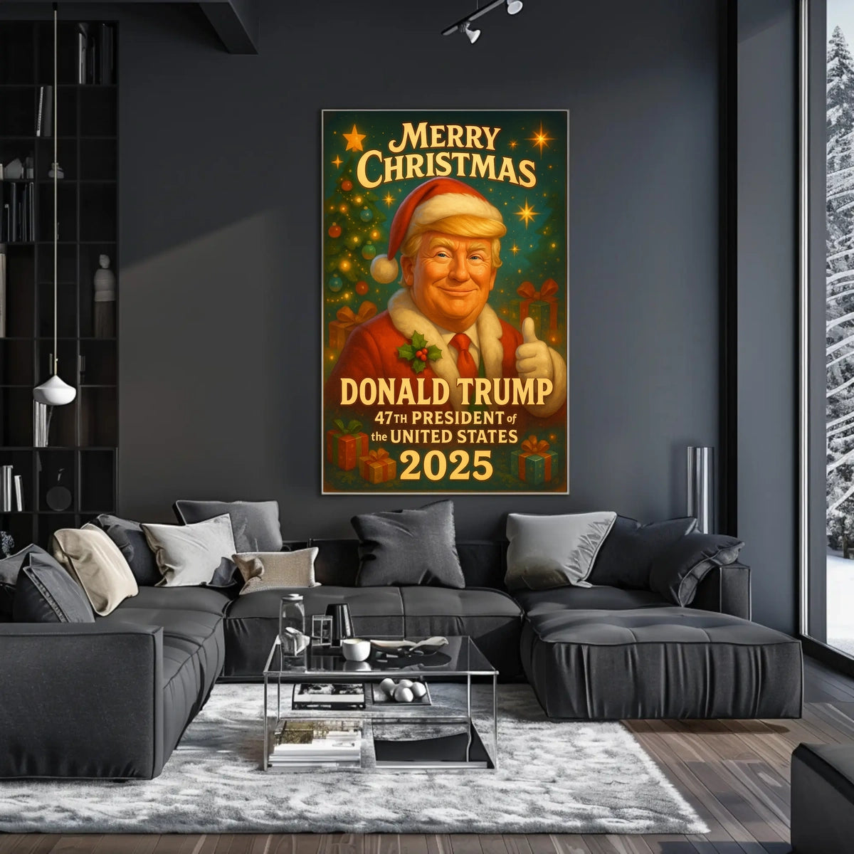 Merry Christmas Donald Trump Santa Suit Political Poster