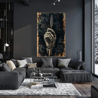 Artistic Skeletal Hand Feather Abstract, Artistic, or Pop Culture Poster