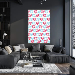 Affectionate XOXO Typography Art with Vibrant Colors Poster PosterGoat