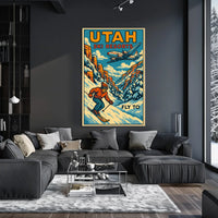 Fly to Utah Ski Resorts Poster
