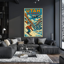 Fly to Utah Ski Resorts Poster