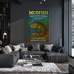 Mudfish Resilience Vintage Poster: Survival in Adversity