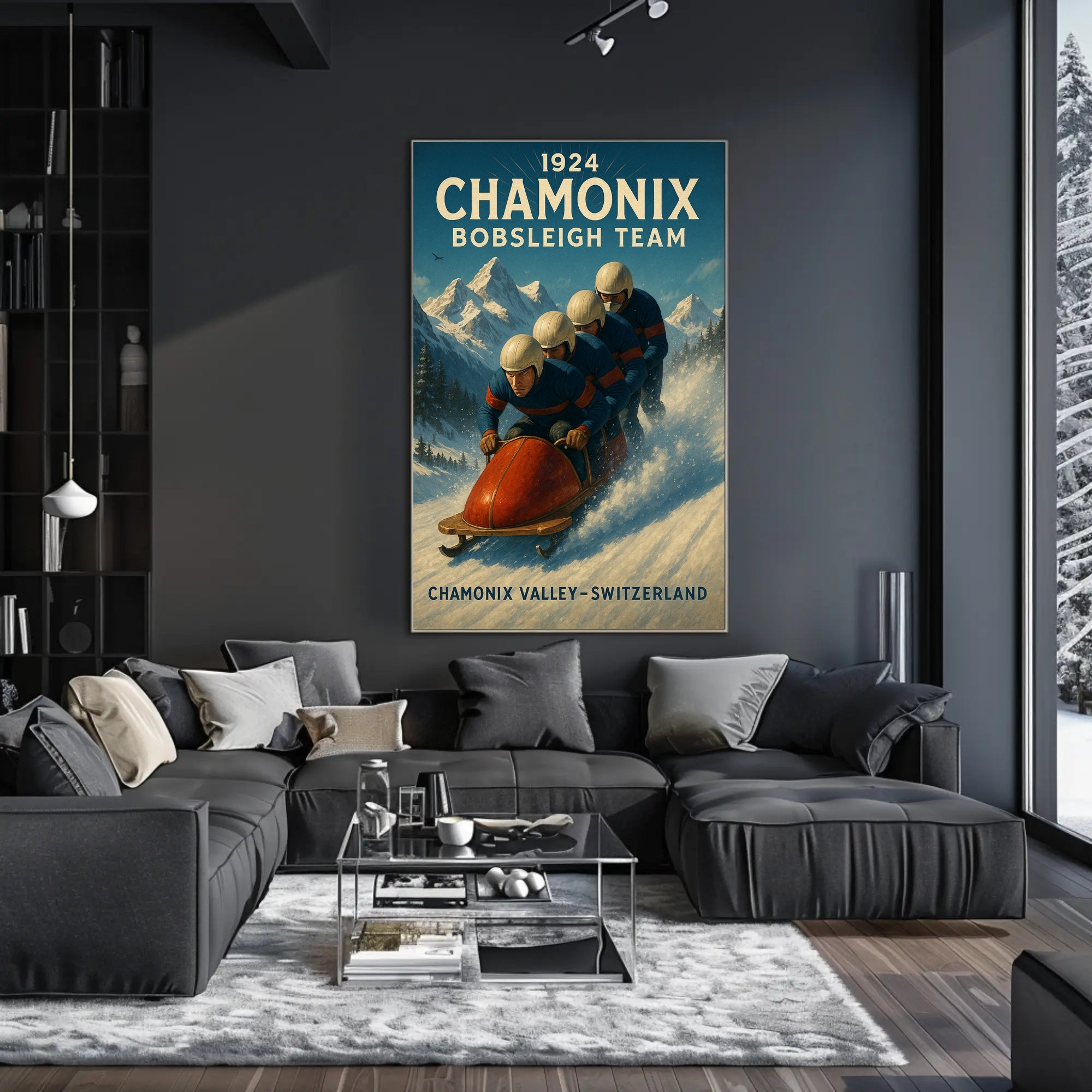 Chamonix Bobsleigh Team 1924 Poster