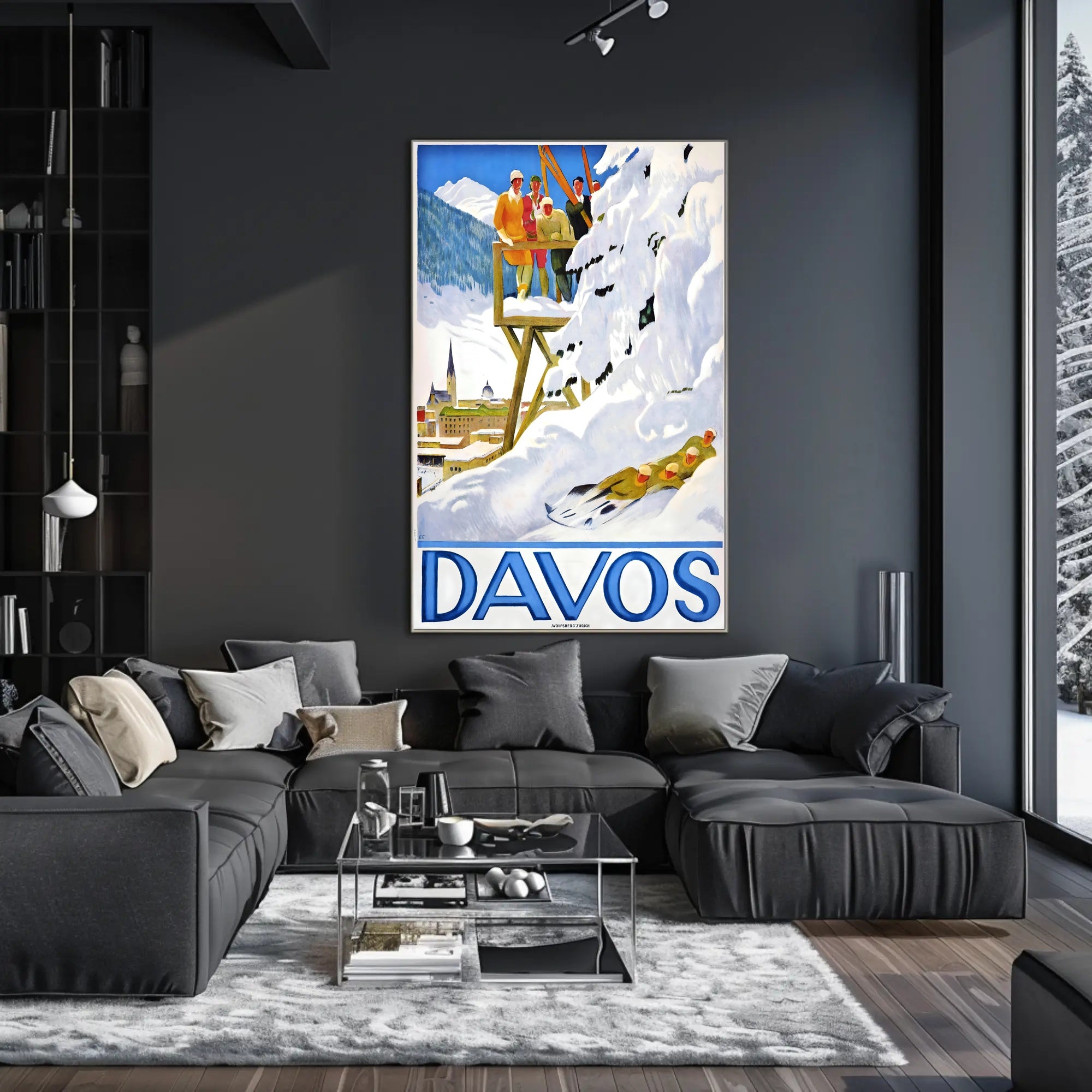 Winter Sports in Davos Poster PosterGoat