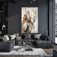 Winter Wanderer With Reindeer Poster