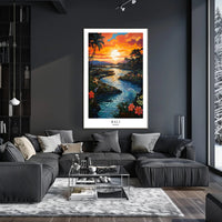 Bali Sunset Tropical Getaway Travel Poster PosterGoat