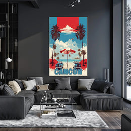 Cancún Beach Vintage Travel Poster