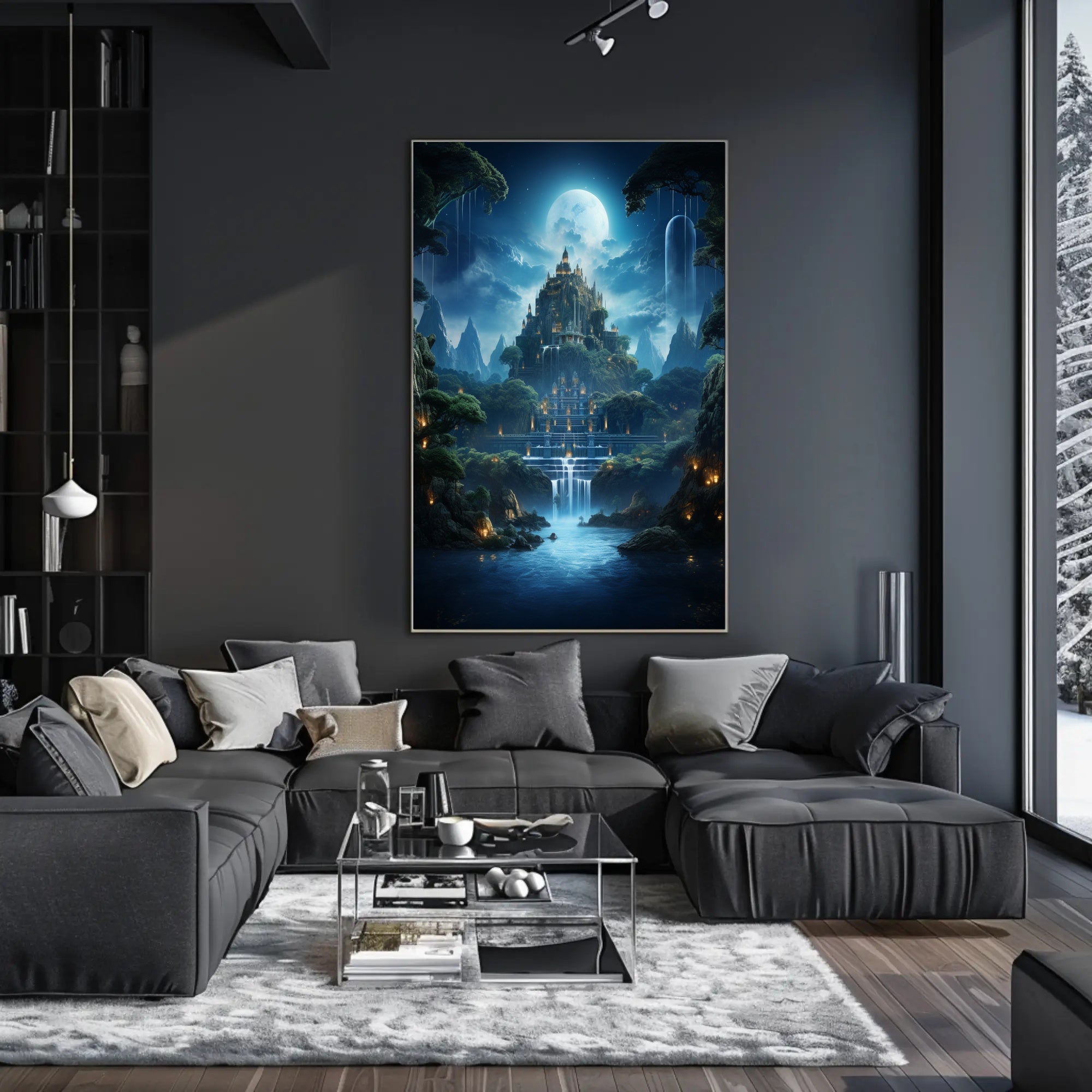 Enchanted Moonlit Castle Poster