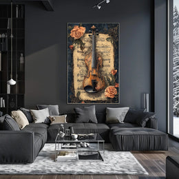 Violin and Roses Artistic Poster