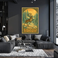 Reindeer Cross-Country Skiing Poster