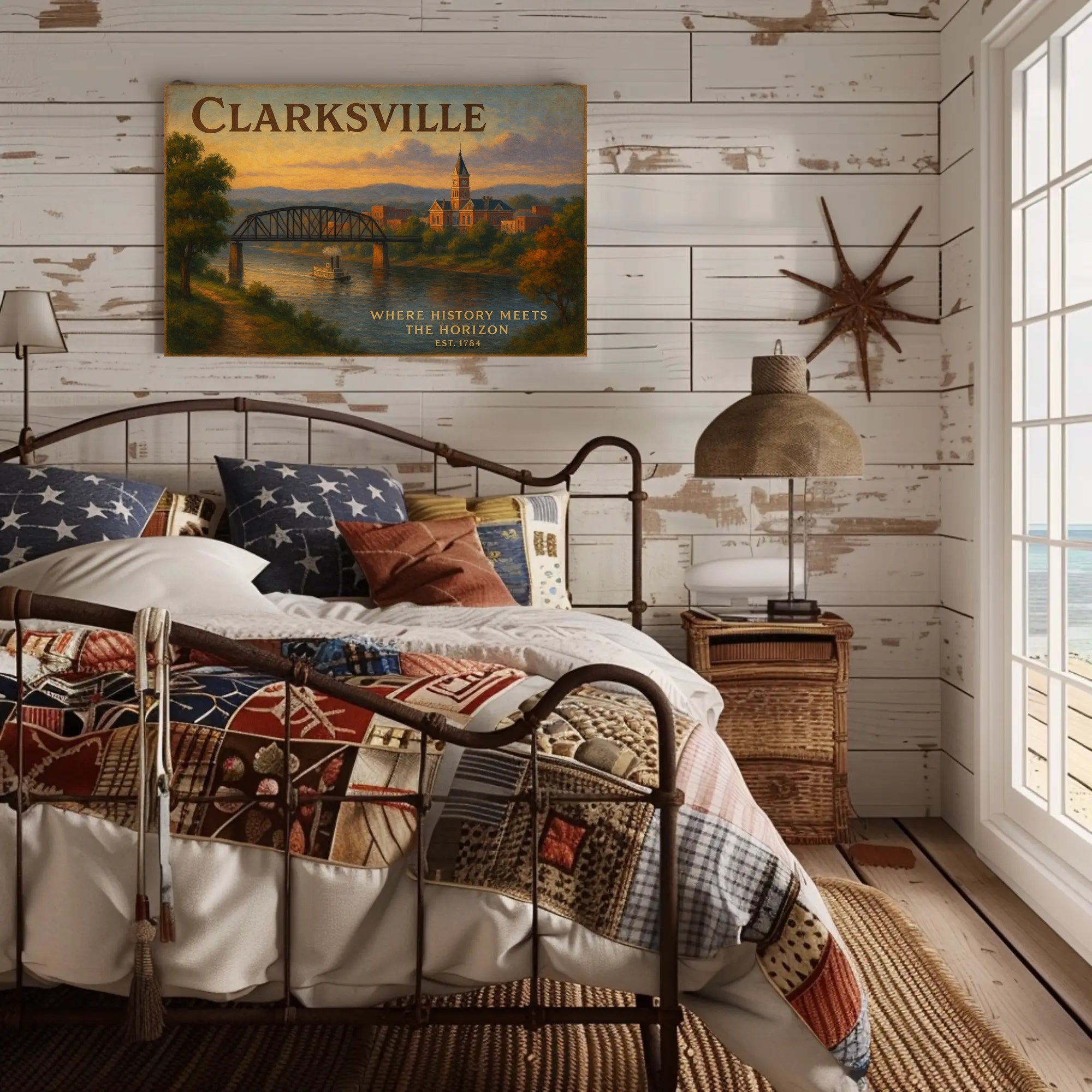 Clarksville Travel Poster Where History Meets Horizon