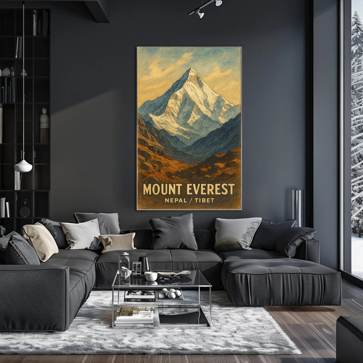 Mount Everest Vintage Travel Nostalgic Poster