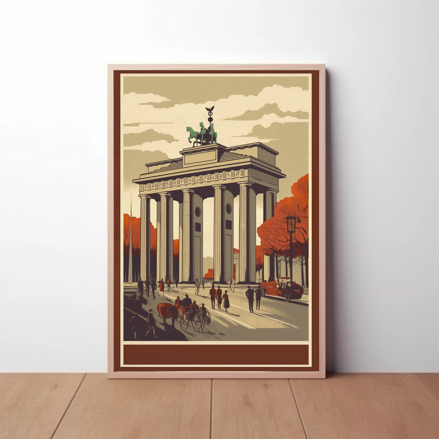 Brandenburg Gate Berlin Autumn Scene Travel Poster
