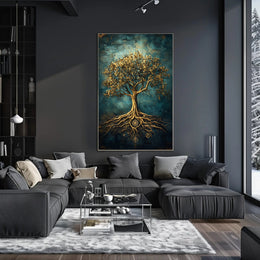 Golden Tree of Life Fantasy or Mythology Poster