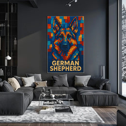 German Shepherd Mosaic Art Poster
