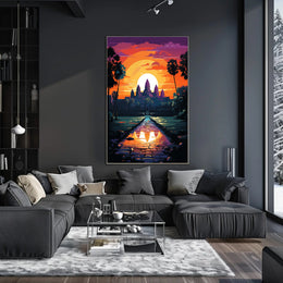 Sunset Over Angkor Wat Poster