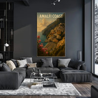 Amalfi Coast Poster Wall Art for Coastal Decor and Travel