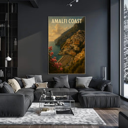 Amalfi Coast Poster Wall Art for Coastal Decor and Travel
