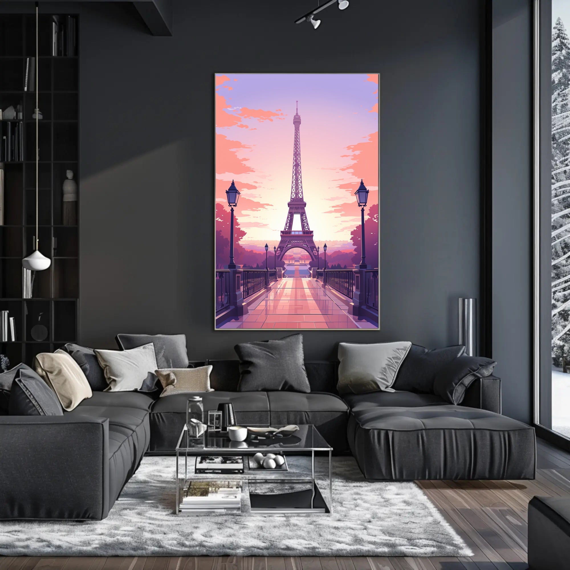 Sunset Over Paris Poster