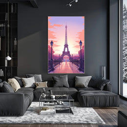 Sunset Over Paris Poster