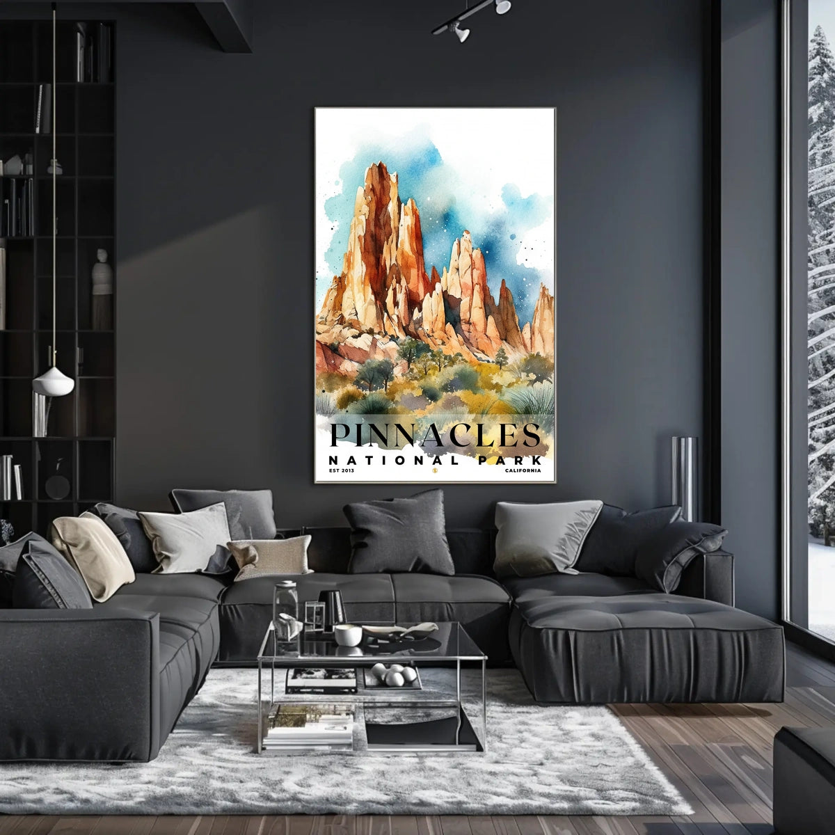 Pinnacles Watercolor Wall Art Poster
