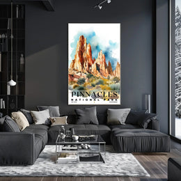 Pinnacles Watercolor Wall Art Poster
