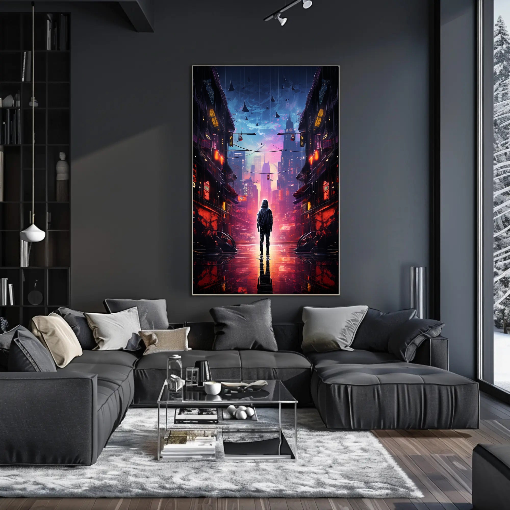 Neon Cityscape Poster