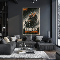 Reindeer Bobsled Team Poster