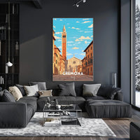 Cremona Cathedral Street Scene Poster