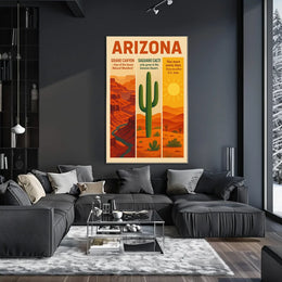 Sonoran Desert Saguaro Cactus Travel Poster