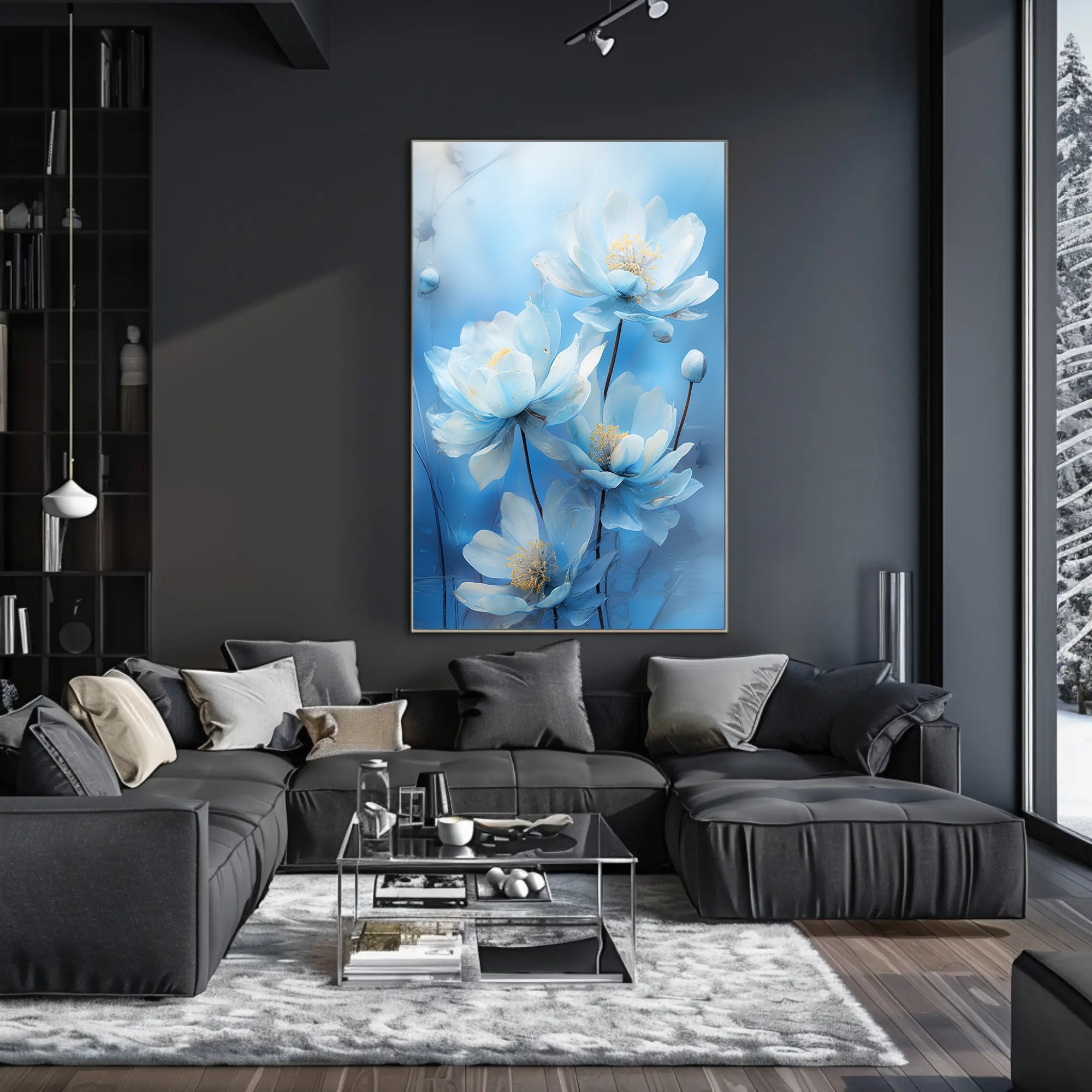 Serene Blue Blossoms Poster
