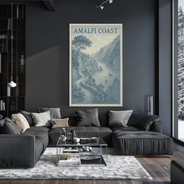 Amalfi Coast Scenic Poster Wall Art for Coastal Decor