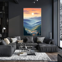 Great Smoky Mountains Landscape Poster Vintage Print