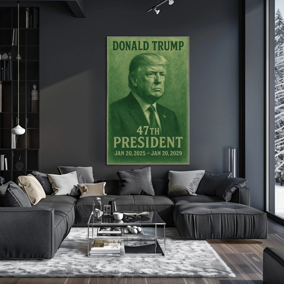 Donald Trump 47th President Scenic Landmark Portrait Patriotic Heritage Wall Art Modern Poster