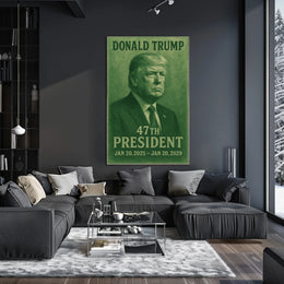Donald Trump 47th President Scenic Landmark Portrait Patriotic Heritage Wall Art Modern Poster