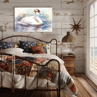 Tranquil Swan in Watercolor Poster PosterGoat
