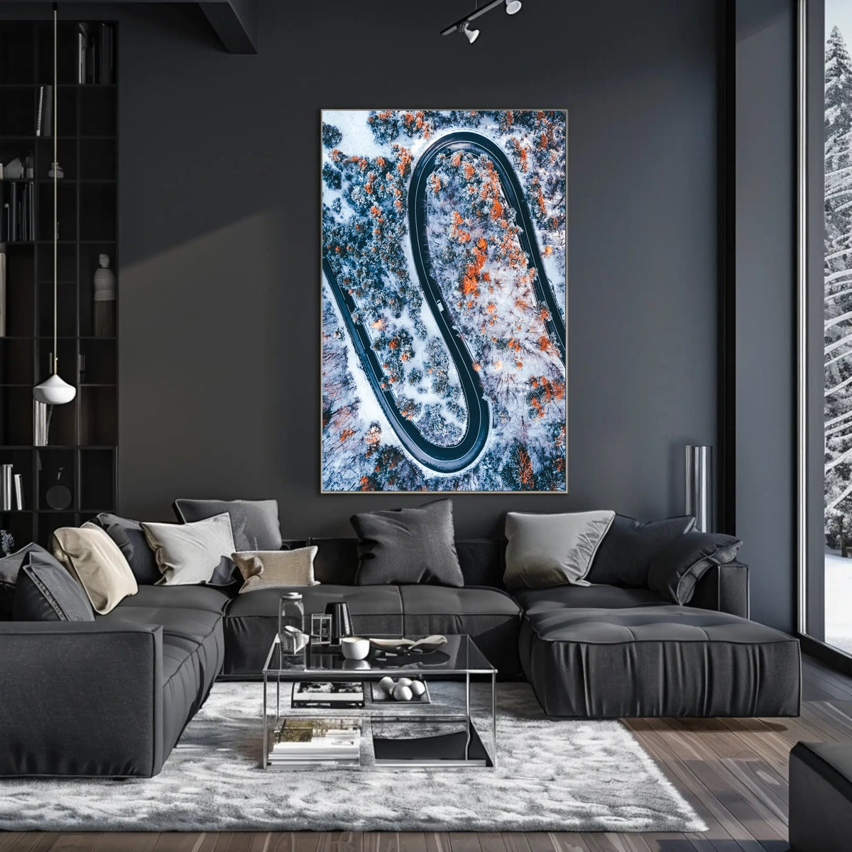 Serpentine Winter Road Poster