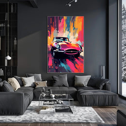 Vibrant Classic Car Art Poster