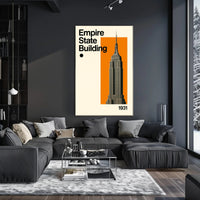 Empire State Building Art Deco Travel Poster