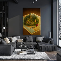 Peru Enchanting Travel Poster Vintage Wall Art